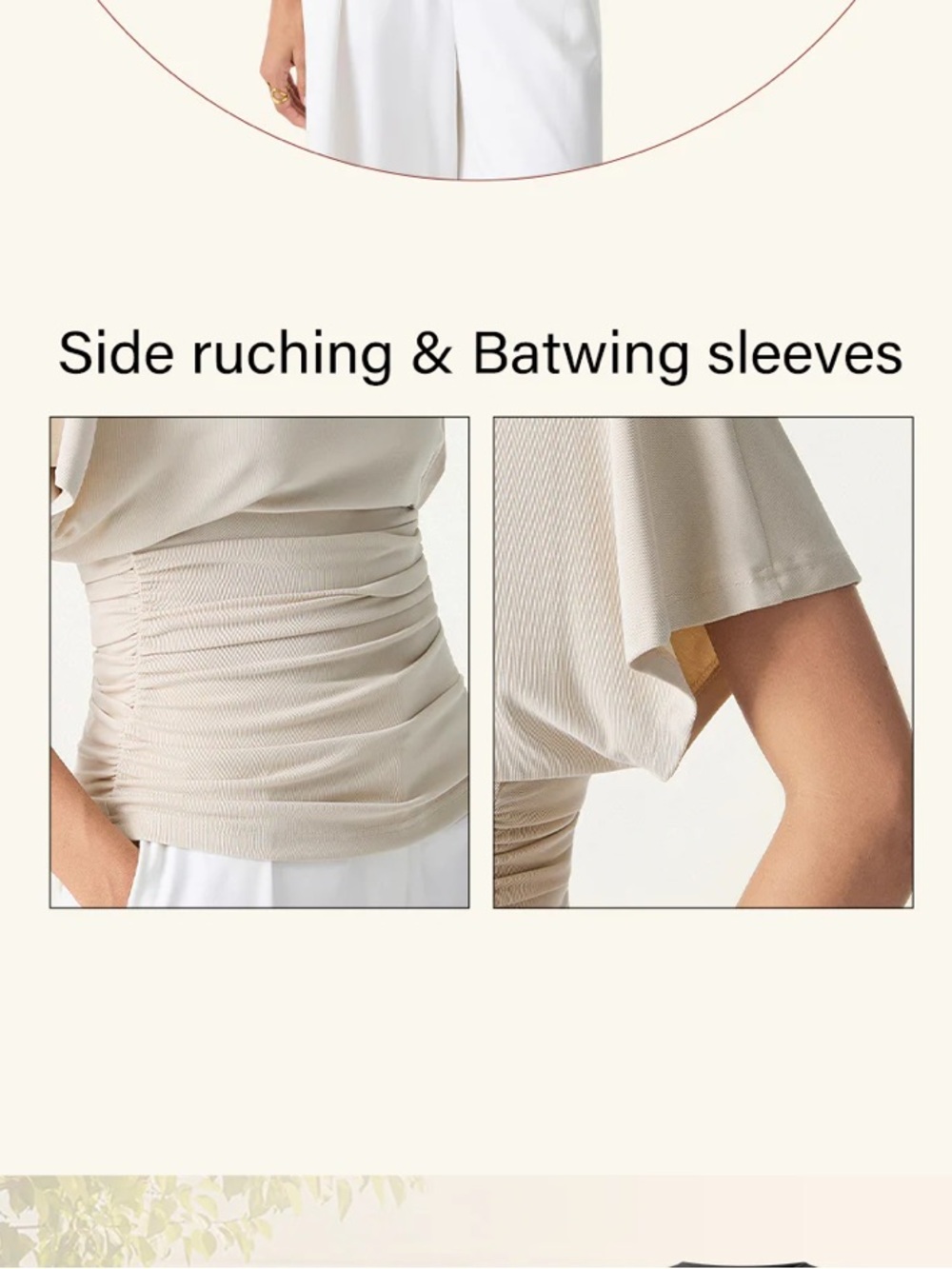 OGL | Sandwashed Effortless Boatneck Batwing Sleeve Side Ruched Top Purple Fog L - Picture 3 of 16